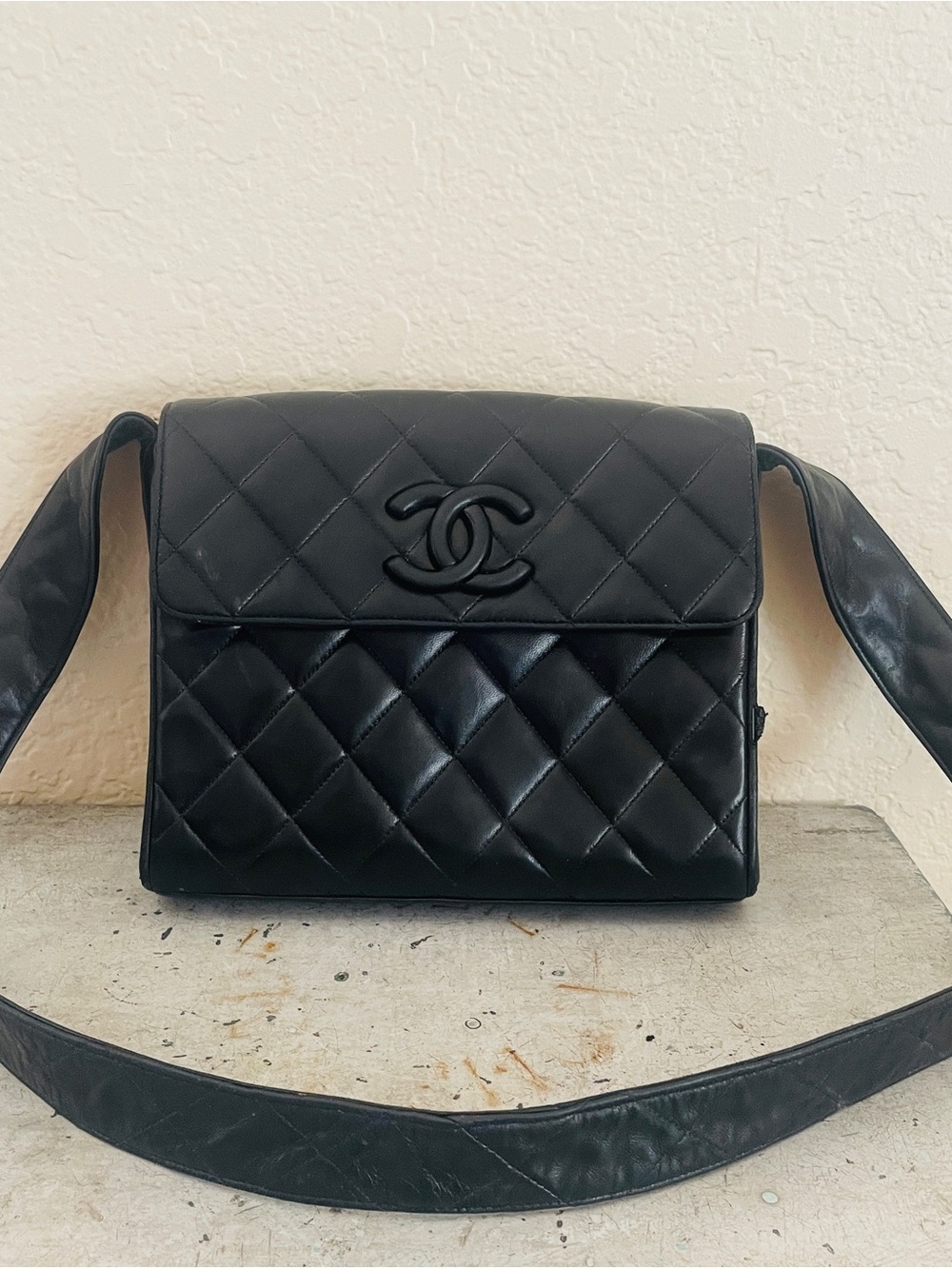 Chanel Vintage Quilted Lambskin CC Crossbody Bag